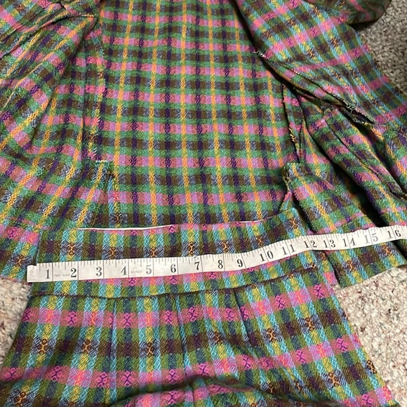 Vintage 60s/70s wool plaid suit - blazer and wide leg high rise pants - Picture 7 of 13